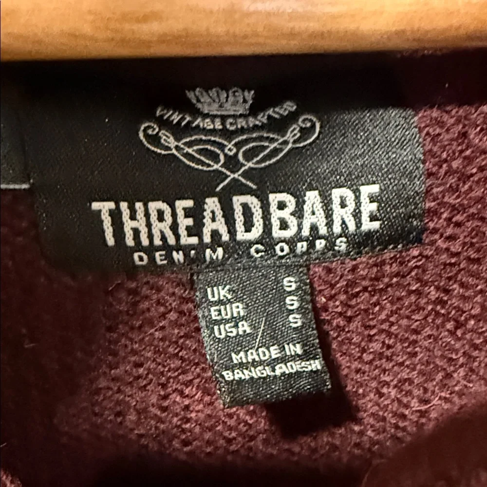 Threadbare Men’s Burgundy Cowl Neck Sweater